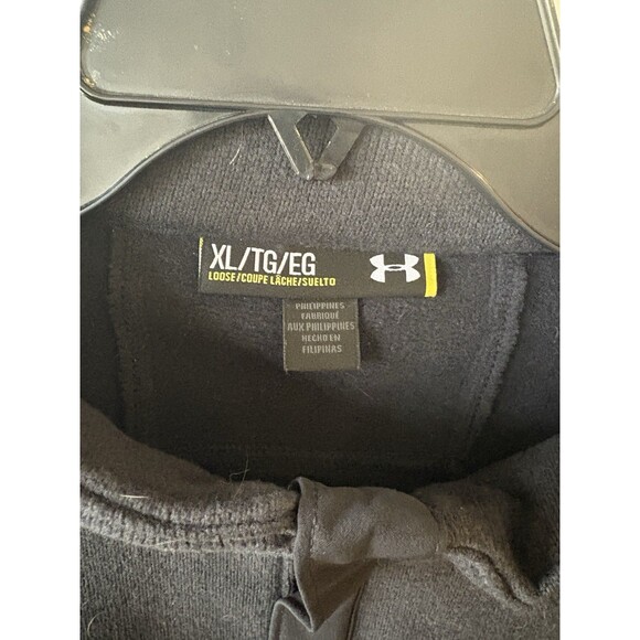 Under Armour Men's 1/4 Zip Pullover Loose Sweater Black Size XL - Picture 2 of 4